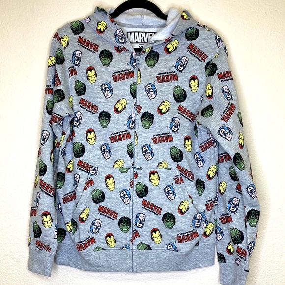 Marvel Other - Marvel Comics HULK! CAPTAIN AMERICA! IRON MAN! Hero Toss Fleece Hoodie NWT